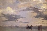 Richard Parkes Bonington View of the Lagoon near Venice (mk05) oil on canvas